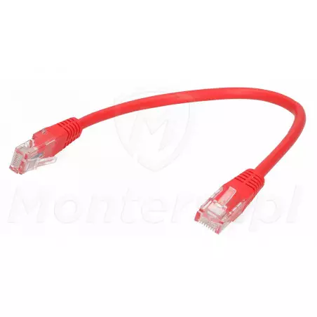 Czerwony patchcord UTP 0.25 m