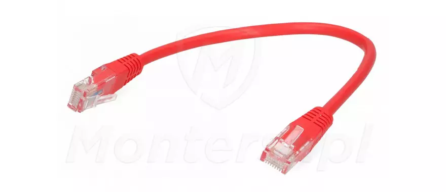 Czerwony patchcord UTP 0.25 m