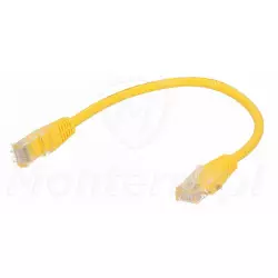 Żółty patchcord UTP 0.25 m