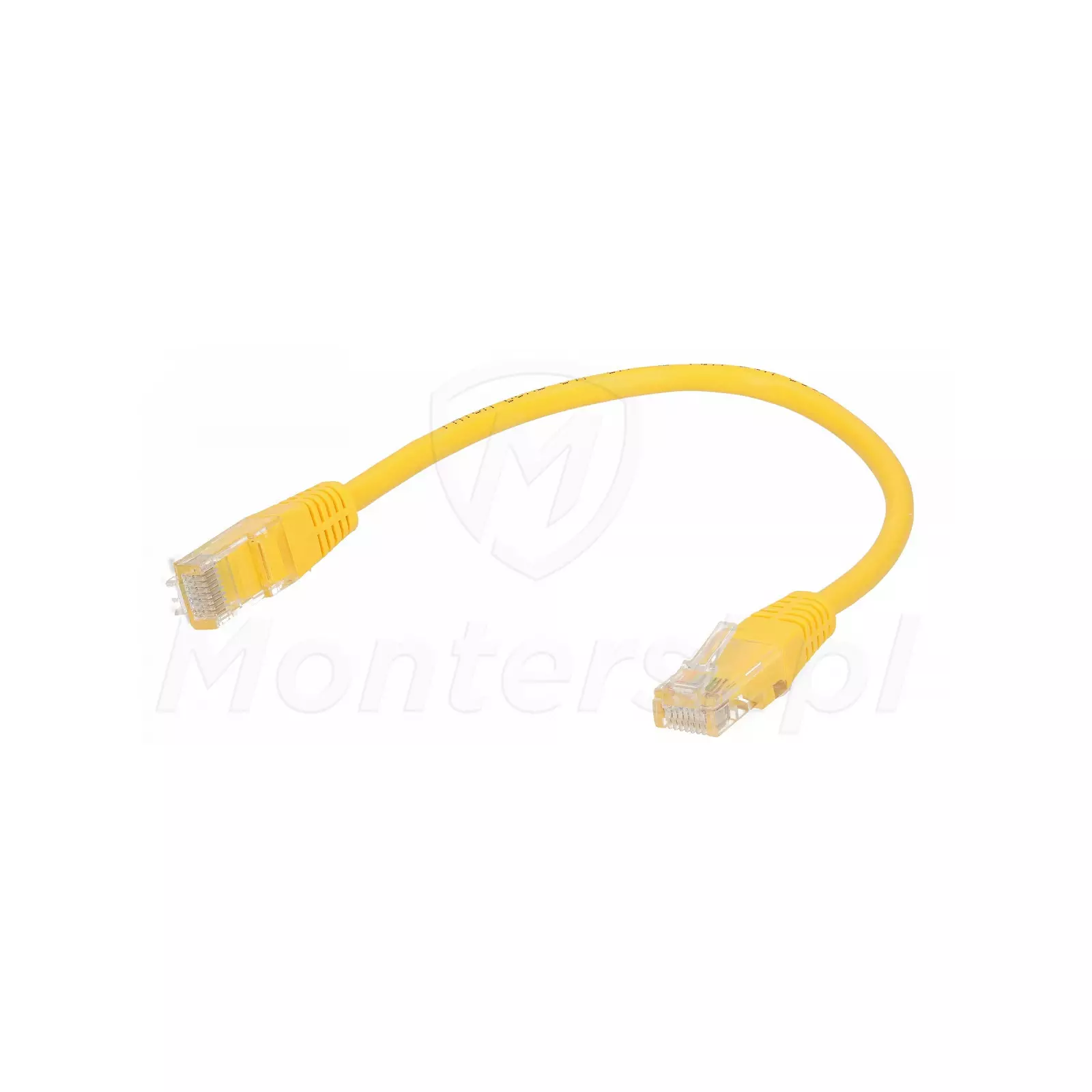 Żółty patchcord UTP 0.25 m