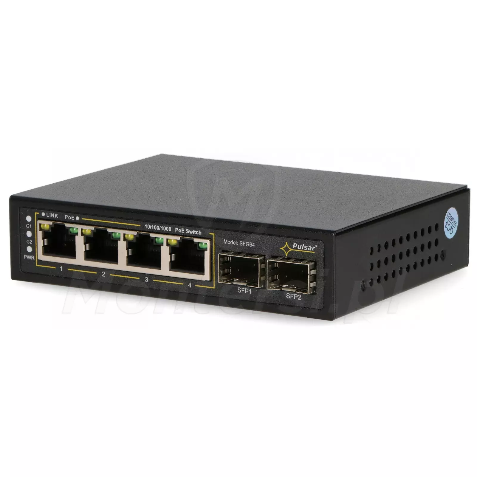 SFG64 - 6-portowy switch, 4x PoE at/af GE, 2x UPLINK SFP