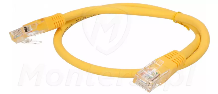 Żółty patchcord UTP 5e dł. 0.5 m