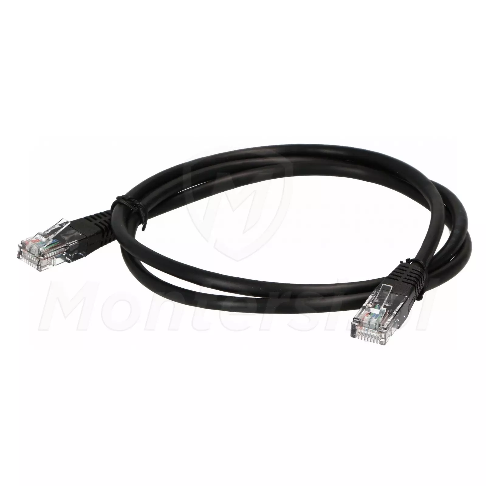 Czarny patchcord UTP 5e, dł. 1m