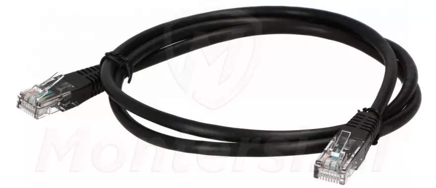 Czarny patchcord UTP 5e, dł. 1m