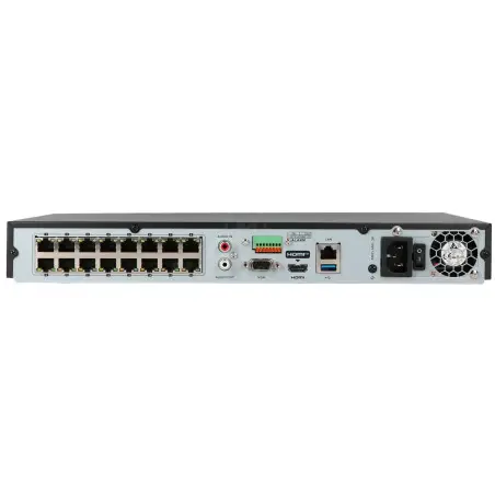 Tył rejestratora IP BCS-V-NVR1602-4K-16P